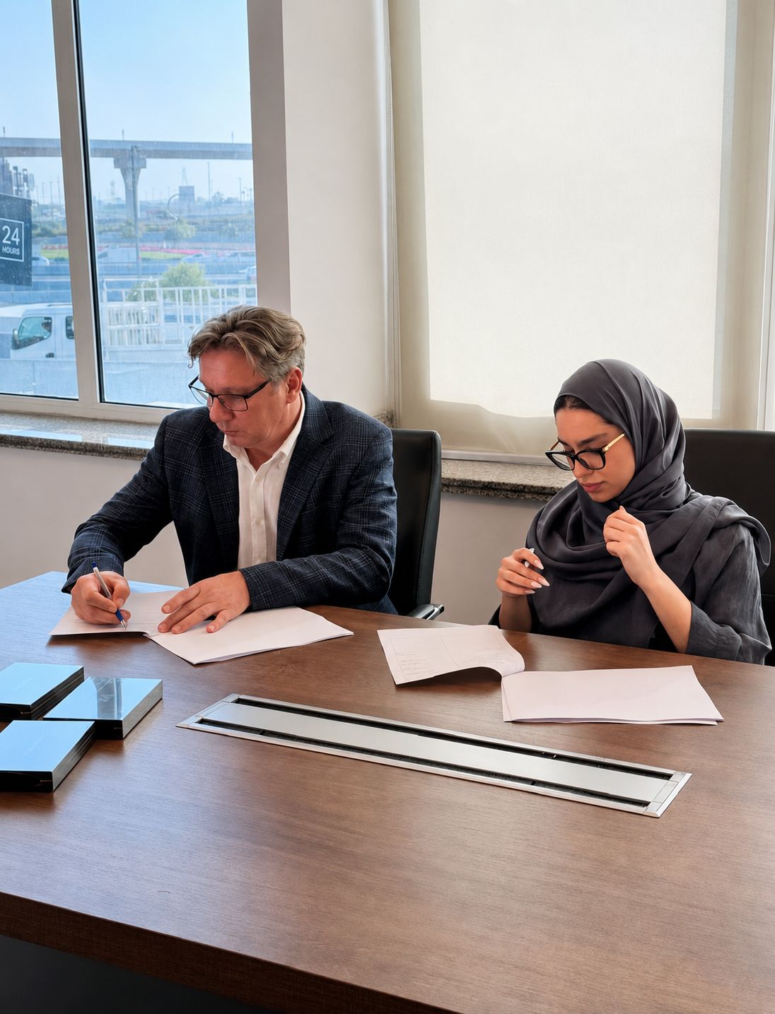 Signing an agreement with a partner